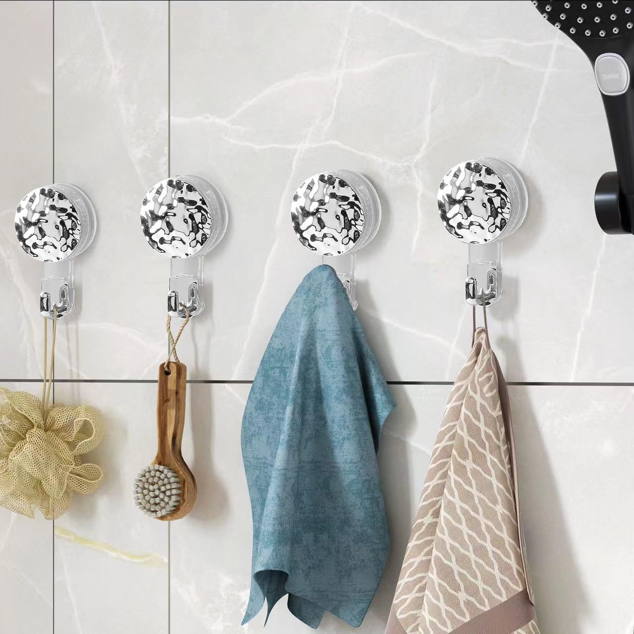 2-Pack Vacuum Suction Cup Hooks - No-Drill, Removable, Reusable